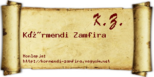 Körmendi Zamfira névjegykártya